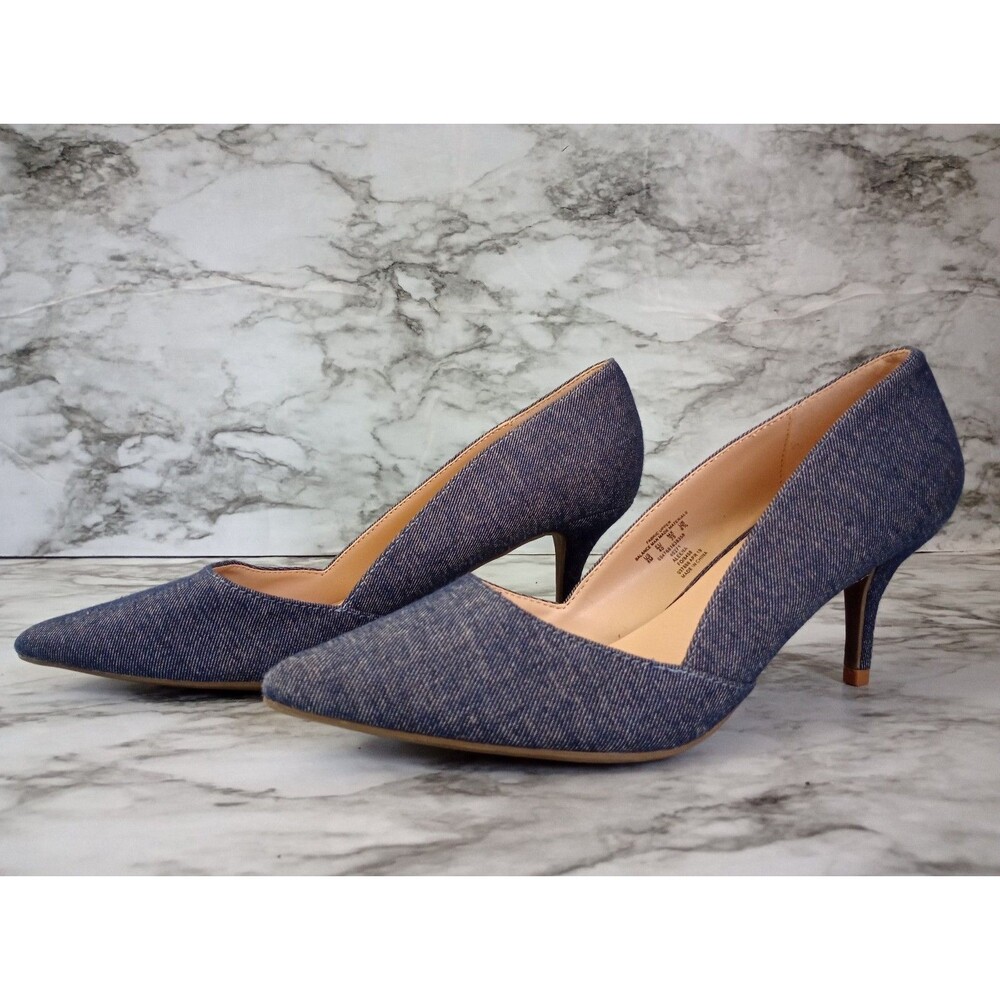 Simply Styled Denim Pointed Toe Heel Shoes Size 8M